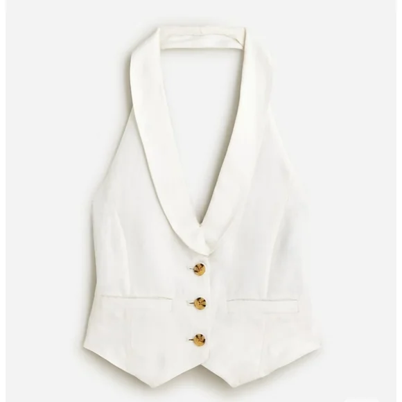 J.Crew Open-back vest in linen-cupro blend - Picture 7 of 16